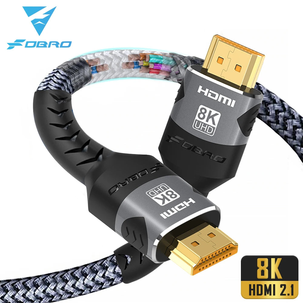 8K HDMI 2.1 Cable 48Gbps 4K@120Hz for PC/TV/PS5/RTX 3080