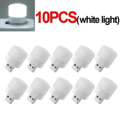 Mini USB Night Light – Warm White LED, Eye Protection for Reading, Computer & Power Bank Use