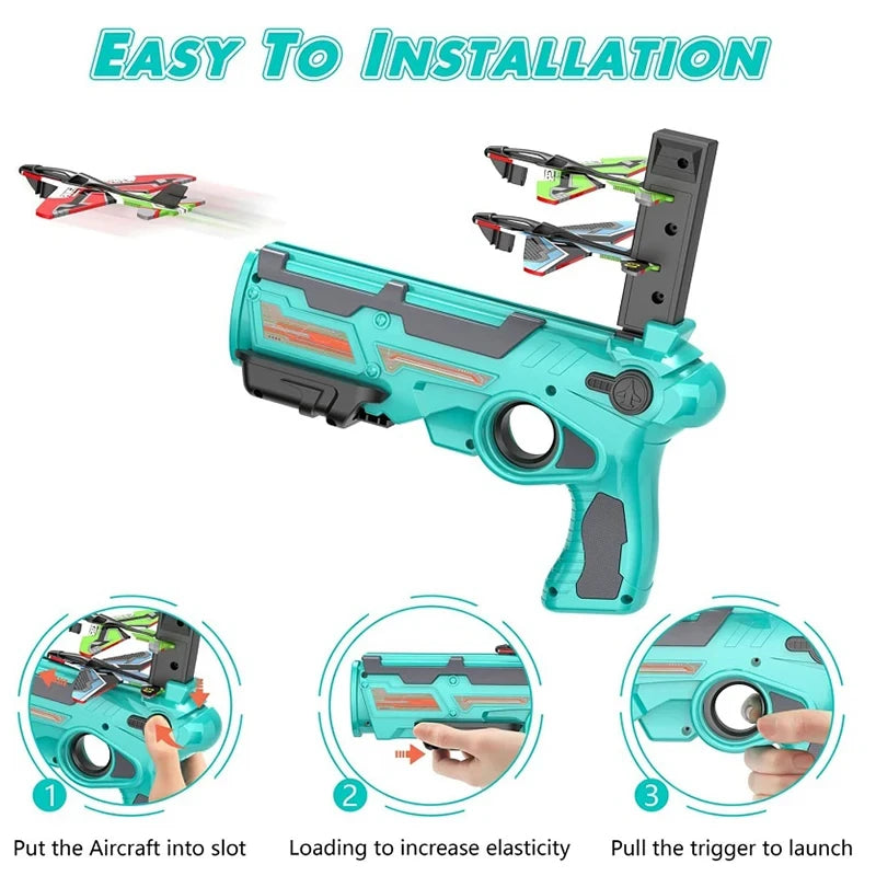 Ejection Aircraft Shooting Toy for Kids 3-5