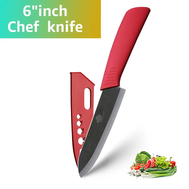 Set of Ceramic Kitchen Knives (3-6 inches) with Zirconia Blade