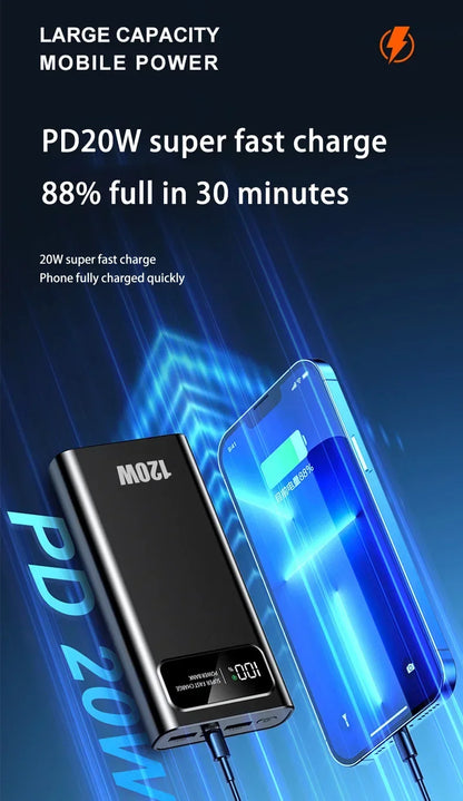 200,000mAh Power Bank – 120W Fast Charging for iPhone, Samsung, Xiaomi & More