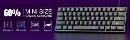 MageGee TS91 60% RGB Gaming Keyboard – Compact, Ergonomic, Waterproof