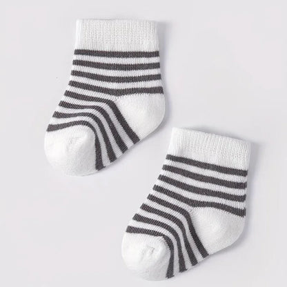 5 Pairs Star & Striped Baby Socks – Spring & Autumn