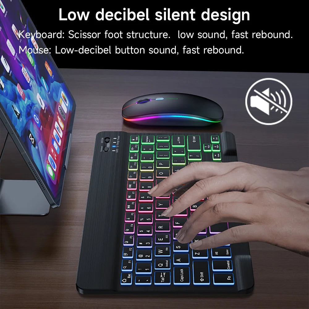 Wireless Bluetooth Mini Keyboard & Mouse for Android, iOS, Windows with Backlight