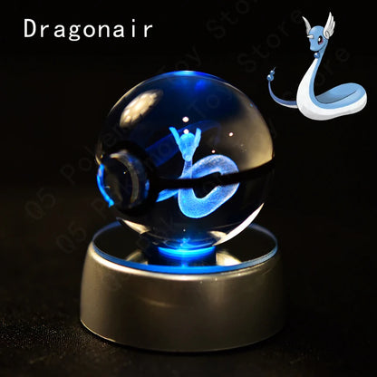 3D Crystal Pokeball Lamp – Pikachu, Mew, Gengar & More