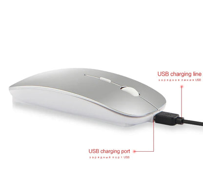 Bluetooth Wireless Mouse for MacBook – Rechargeable & Mute Gaming Mouse