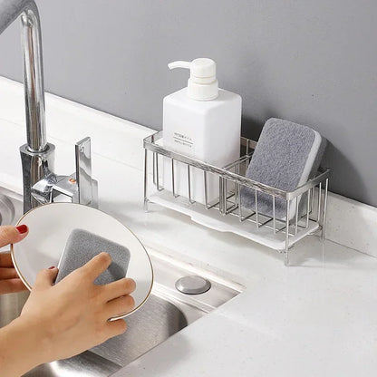 Sink Sponge Holder – Kitchen Rack & Organizer, Anti-Rust Dish & Scrubber Caddy