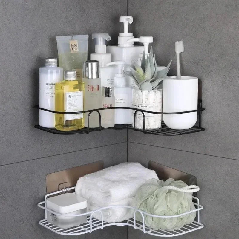 Wall-Mounted Corner Bathroom Shelf & Organizer with Drainage