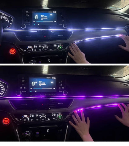 RGB LED Car Interior Ambient Lights – App-Controlled USB Dashboard Strips