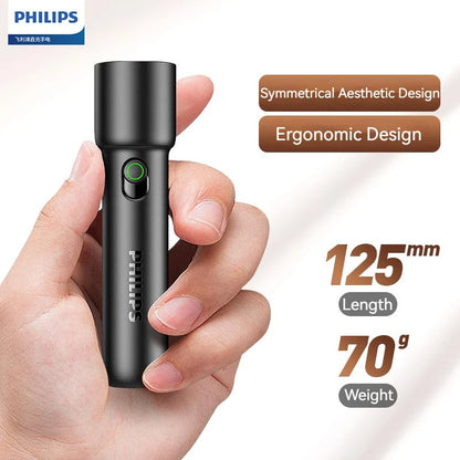 Philips 2024 EDC Rechargeable LED Flashlight for Outdoor & Self-Defense