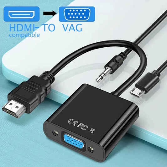 HD 1080P HDMI to VGA Adapter for Laptop/PC/TV