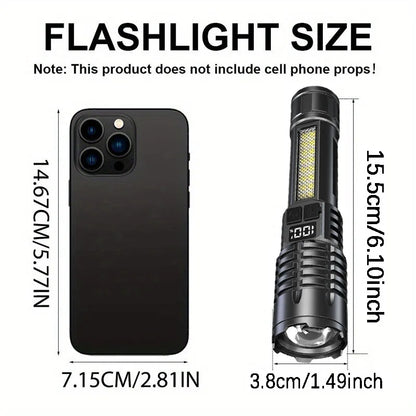 High Power Rechargeable LED Flashlight with Side Light