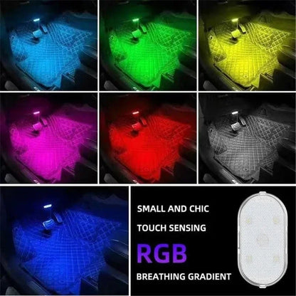 Wireless USB LED Car Interior Lights, Rechargeable Neon Accent Lamps