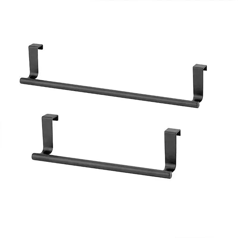 Steel Over-Cabinet Towel Rack with Punch-Free Hanging Organizer