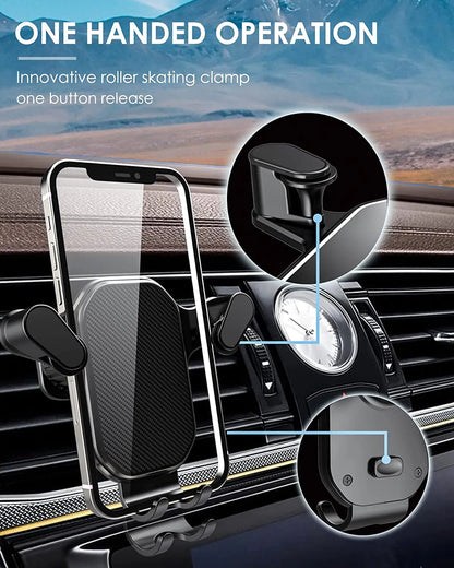 Universal Car Phone Holder, Air Vent & Dashboard Mount, Anti-Drop Stand