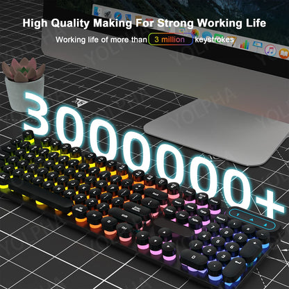 104-Key RGB Backlit Wired Gaming Keyboard for PC & Laptop, Ergonomic Design