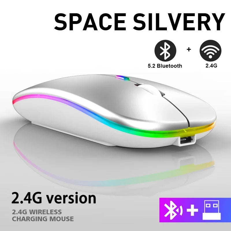 Bluetooth Wireless Mouse for MacBook – Rechargeable & Mute Gaming Mouse