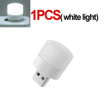 Mini USB Night Light – Warm White LED, Eye Protection for Reading, Computer & Power Bank Use