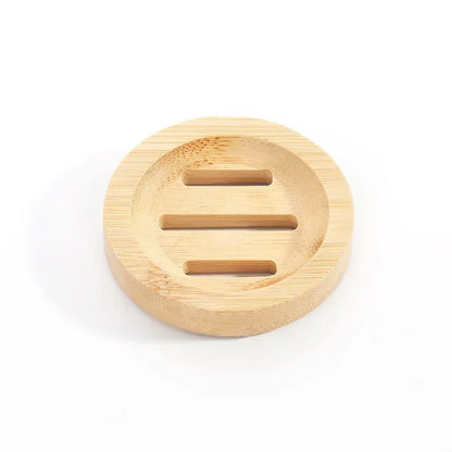 Natural Bamboo Soap Dish Holder with Drainage for Bathroom