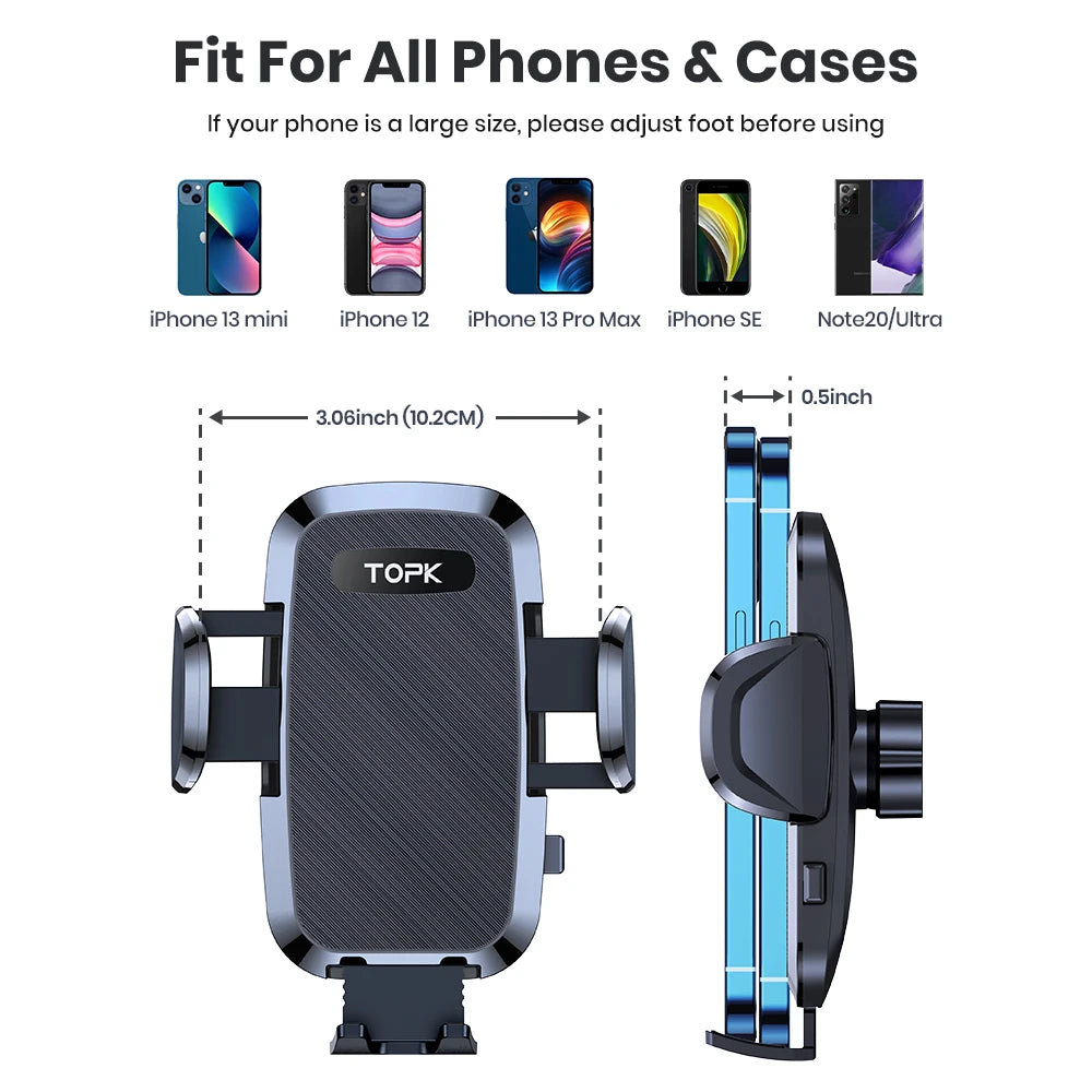 TOPK Universal Gravity Car Phone Holder, Air Vent Clip Mount Stand