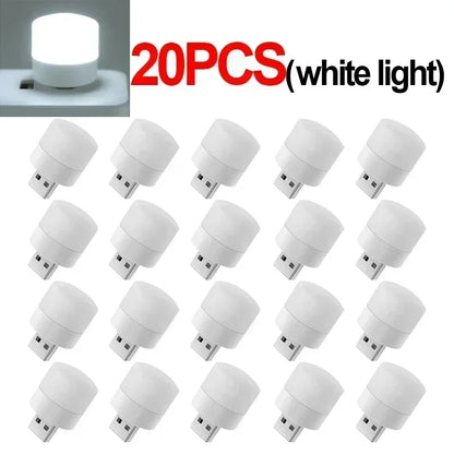 Mini USB Night Light – Warm White LED, Eye Protection for Reading, Computer & Power Bank Use