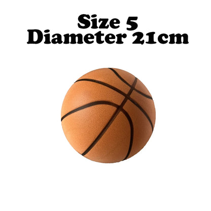 Silent Indoor Basketball, Size 7/5, Airless Foam, Quiet Dribbling Training Ball