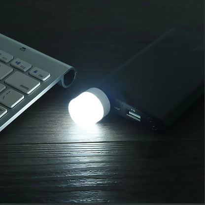 Mini USB Night Light – Warm White LED, Eye Protection for Reading, Computer & Power Bank Use