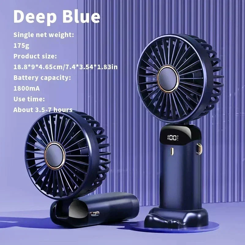 Portable Rechargeable Neck Fan with USB & Cooling Blades