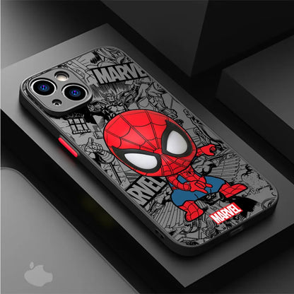 Cartoon Marvel Groot & Spiderman Shockproof Case for iPhone