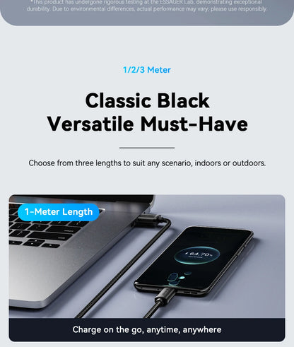 Essager 3M Micro USB Cable – 2A Fast Charging for Xiaomi, Samsung & More