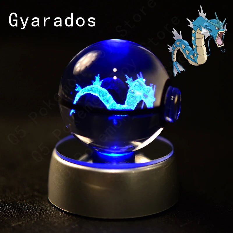 3D Crystal Pokeball Lamp – Pikachu, Mew, Gengar & More