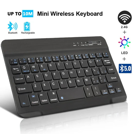 Bluetooth Mini Wireless Keyboard for MacBook, iPad, Android & Windows with 2.4G Receiver