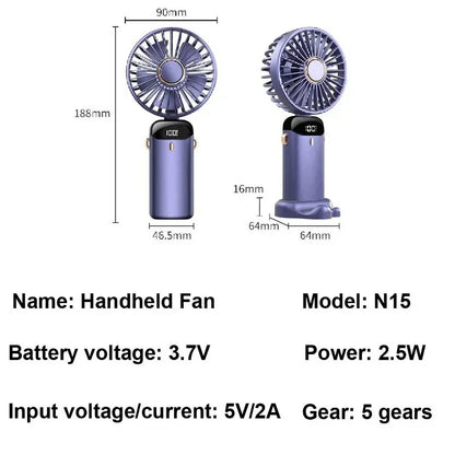 Portable Rechargeable Neck Fan with USB & Cooling Blades