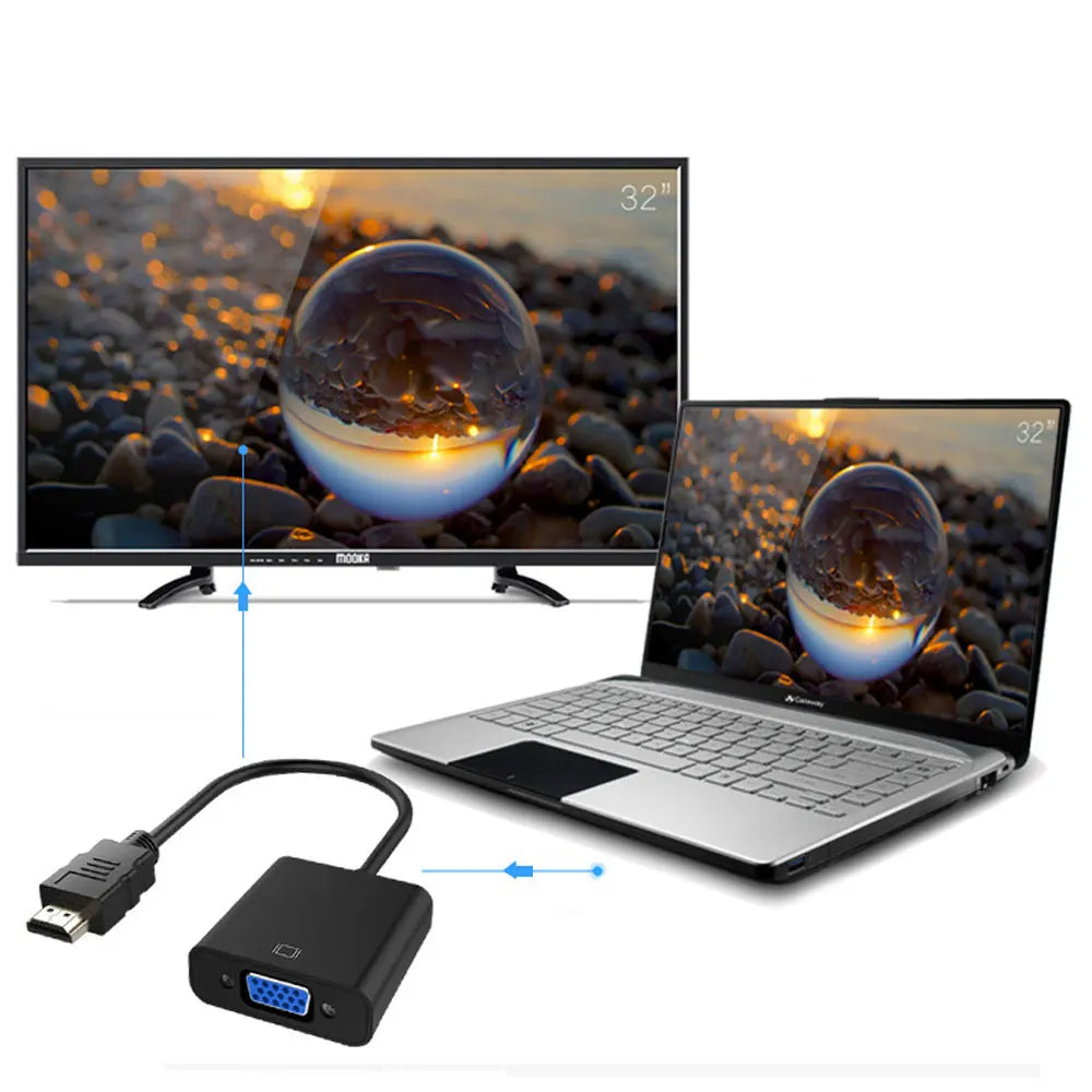 HD 1080P HDMI to VGA Adapter for Laptop/PC/TV