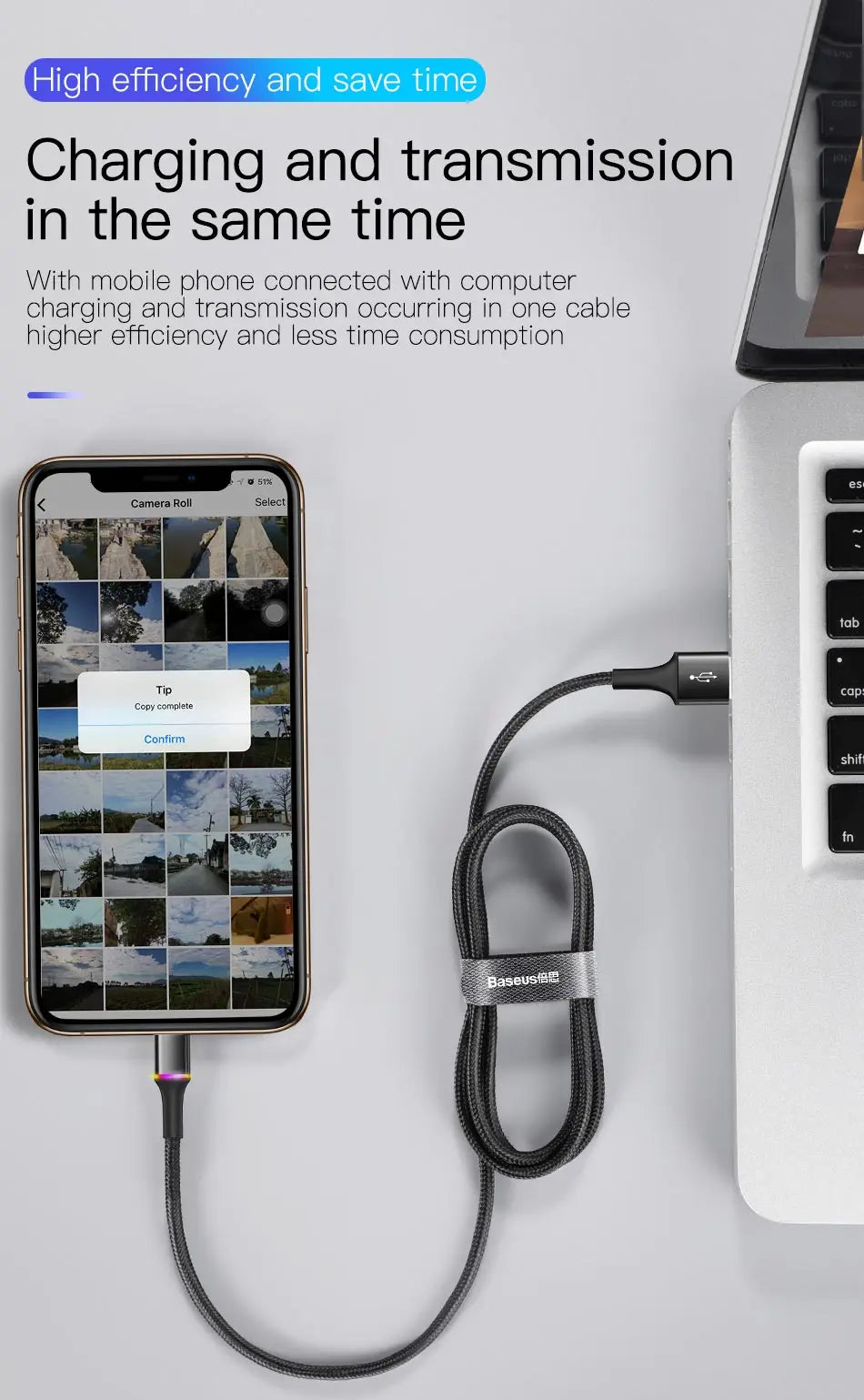 Baseus USB Cable – Fast Charging for iPhone, iPad & More