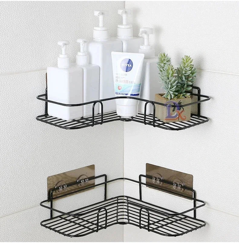 Wall-Mounted Corner Bathroom Shelf & Organizer with Drainage