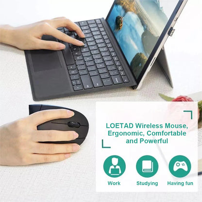 Ergonomic Vertical Wireless Mouse – 2.4GHz, 3 Adjustable DPI for PC & Laptop