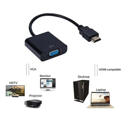 HD 1080P HDMI to VGA Adapter for Laptop/PC/TV