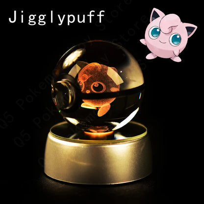 3D Crystal Pokeball Lamp – Pikachu, Mew, Gengar & More