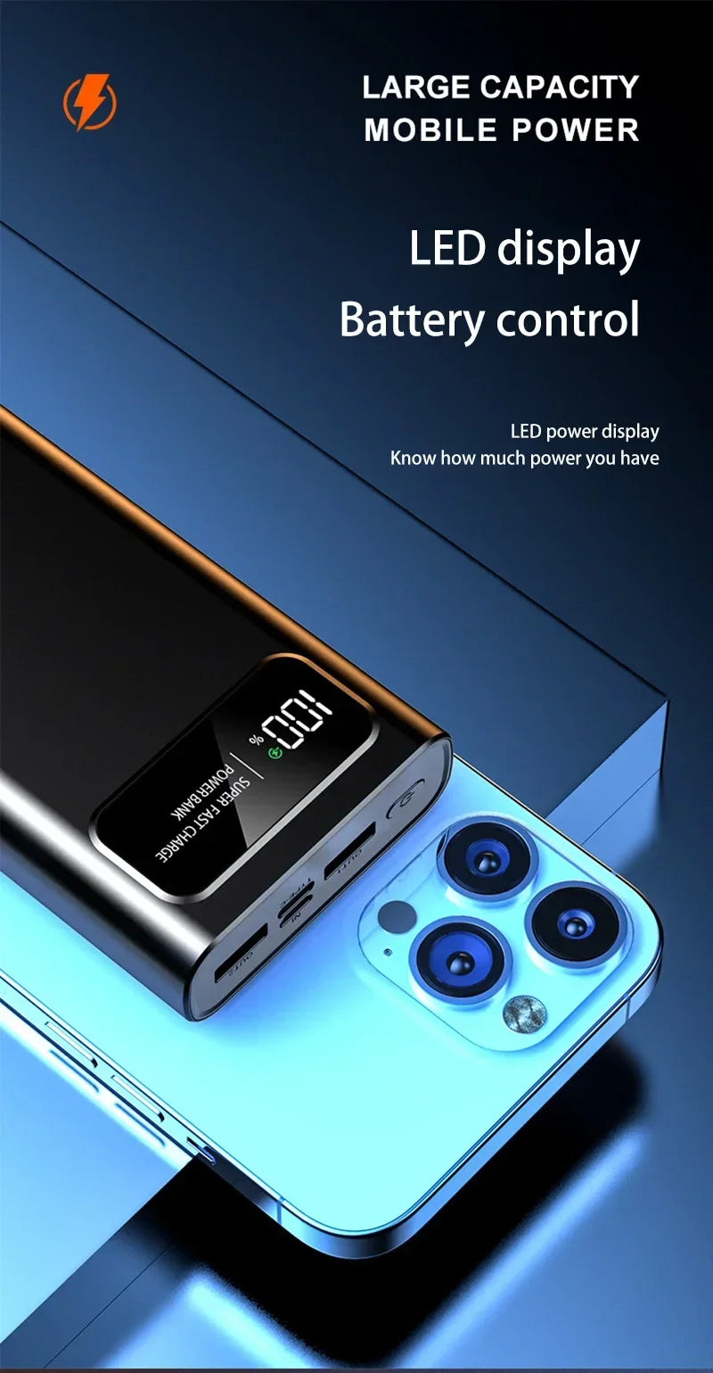 200,000mAh Power Bank – 120W Fast Charging for iPhone, Samsung, Xiaomi & More