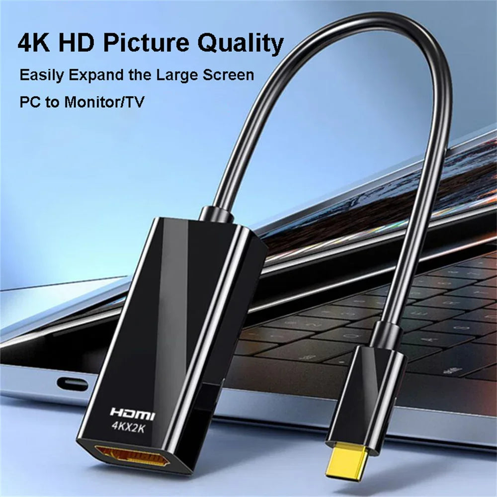 Type C to HDMI 4K Cable Adapter for MacBook/Chromebook/Samsung