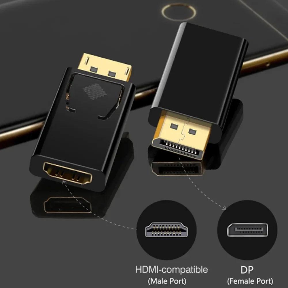 DP to HDMI 4K Male to Female Converter for PC/TV/Laptop