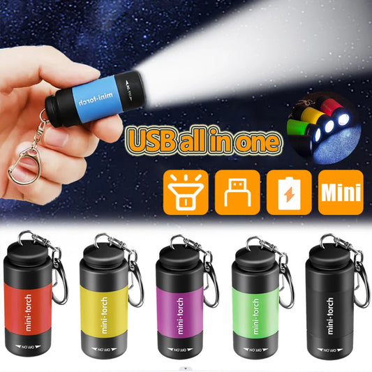 USB Rechargeable Mini LED Keychain Flashlight