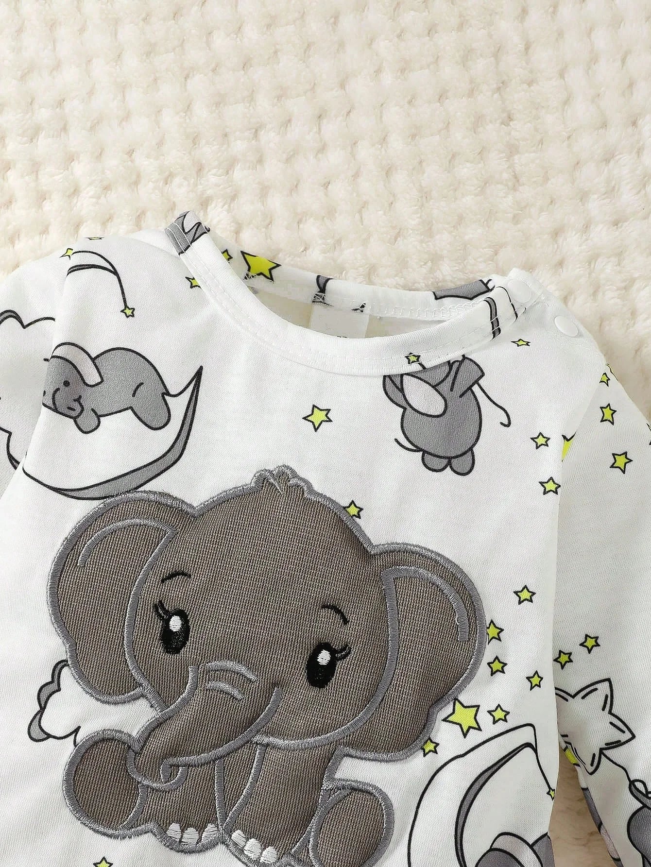 2-Piece Baby Elephant Romper & Hat Set