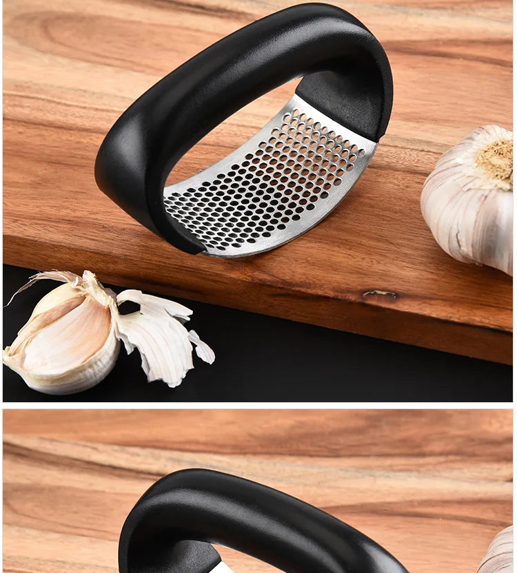 Stainless Steel Garlic Press – Manual Mincer & Chopper for Kitchen Cooking