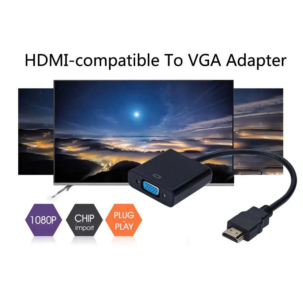 HD 1080P HDMI to VGA Adapter for Laptop/PC/TV