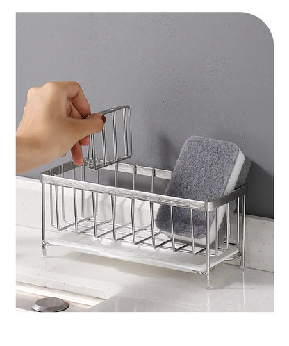 Sink Sponge Holder – Kitchen Rack & Organizer, Anti-Rust Dish & Scrubber Caddy