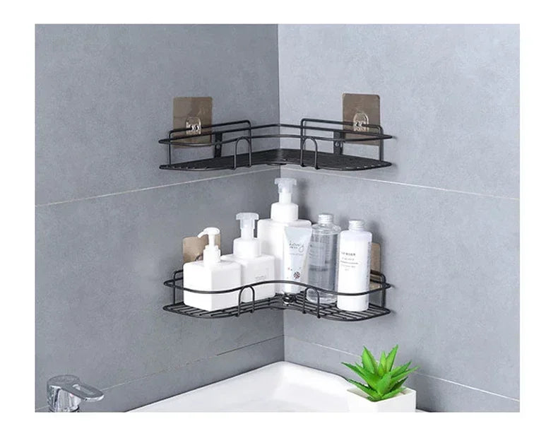 Wall-Mounted Corner Bathroom Shelf & Organizer with Drainage