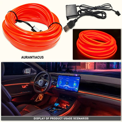 3M Car LED Neon Strip – USB Ambient Light for DIY Auto Decor