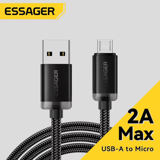 Essager 3M Micro USB Cable – 2A Fast Charging for Xiaomi, Samsung & More